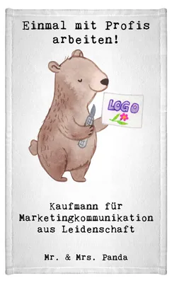 Produktbild von Mr. & Mrs. Panda Handtuch Kaufmann für Marketingkommunikation Leidenschaft - Weiß - Geschenk, badezimmer, Gästetuch, Frotteetuch, Gäste-WC, Klein