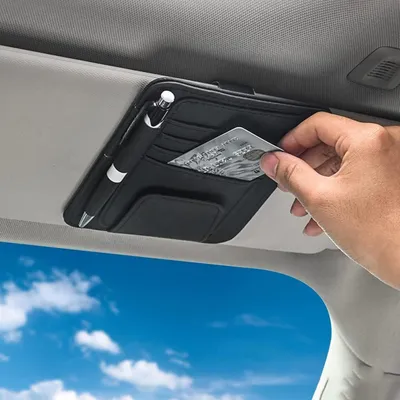 Produktbild von Auto Sonnenblende Organizer Multifunktionsbeutel Schwarz Kunstleder