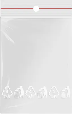 Imagen del producto de Bolsa de polietileno con cierre hermético, de 60 x 80 mm, 2000 unidades, para almacenamiento