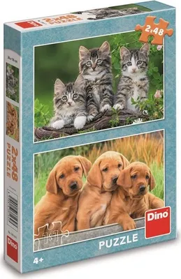 Zdjęcie produktu dla Puzzle Psy i koty 2 x 48 elementów
