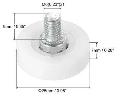 Produktbild von 25mm Schubladenrollen, 6er Pack Kunststoff-Schubladenrollen Ersatzr?der mit Kugellager, Kleine Rolle