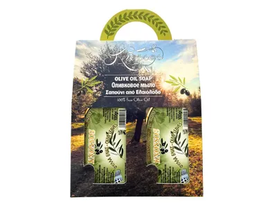 Productafbeelding van Knossos Geschenkpakket: Olijfzeep met olijfbladeren, 100 g, 2 stuks