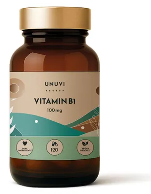 Productafbeelding van Vitamine B1 (Thiamine) 100 mg, 120 veganistische capsules. Energie & metabolisme. UNUVI