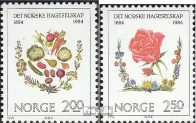 Produktbild von Briefmarken Norwegen 1984 Mi 906-907 (kompl.Ausg.) postfrisch Gartenbaugesellschaft