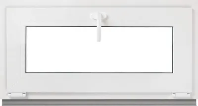 A white frame window with a clear glass pane.