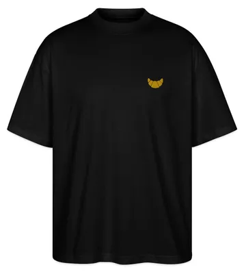 Produktbild von Spreadshirt Stickerei Croissant Oversize Uni T-Shirt, XS, Schwarz