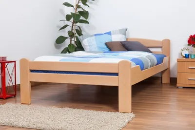 Produktbild von Holzbett 120 x 200 cm Buche massiv Natur