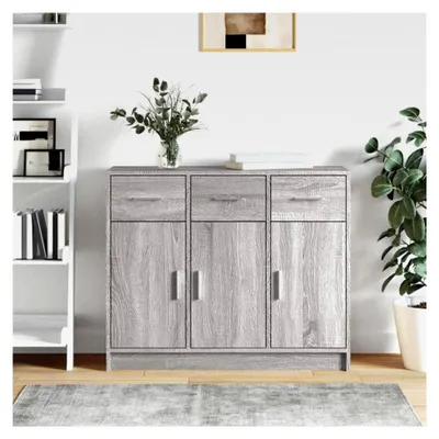 Produktbild von Sideboard Grau Sonoma 91x28x75cm Holzwerkstoff