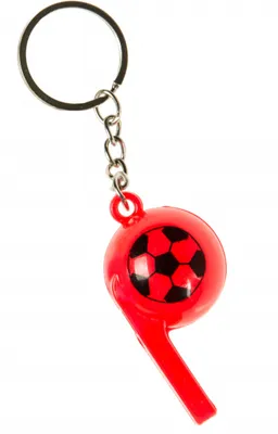 Produktbild von schlüsselanhänger Fussballpfeife 6 cm rot
