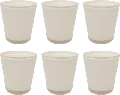 Produktbild von 6er Set Glas Orchideentöpfe ORCHID creme weiß H. 13,5cm D. 12,5cm Sandra Rich
