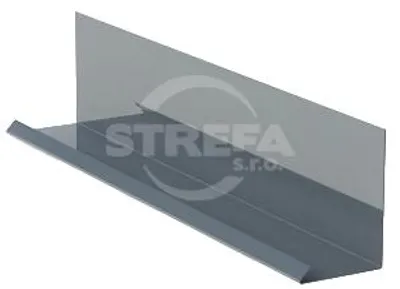 Zdjęcie produktu dla Obróbka przyścienna do łączenia z listwą maskującą szer 200mm, 3 mb, Prefalz stiukowy, Antracytowa P.10 RAL 7016