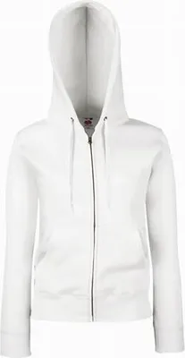 Produktbild von Damen-Sweatshirt mit Kapuze Premium mit Kapuze Sweatjacke - Weiß, S