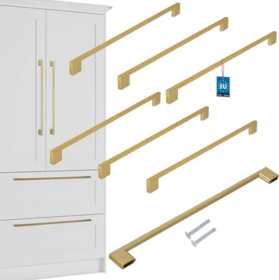 Obrázek produktu pro KOTARBAU® Sada 6 nábytkových úchytek zlatá 358 mm úchytky nábytek ZnAl úchytky skříněk úchytky kuchyňské skříňky kuchyňské úchytky úchytky zásuvek úchytky nábytku úchytky kuchyňské skříňky úchytky dvířek skříněk úchytky nábytku tyčové úchytky