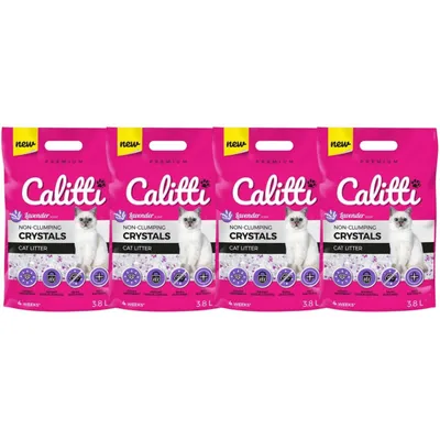 Zdjęcie produktu dla Silikonowy żwirek dla kotów o zapachu lawendy Calitti Crystals Lavender 3,8L x 4