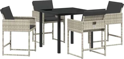 Immagine prodotto di vidaXL Set da pranzo da giardino 5 pezzi in polirattan grigio chiaro