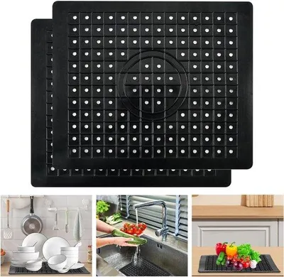 Produktbild von Famanu Spülmatte platzsparend - 31 x 26 cm - Schwarz