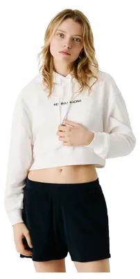Productafbeelding van Red Bull Racing, cropped logo, witte hoodie, maat S, voor dames, kleur wit, maat S