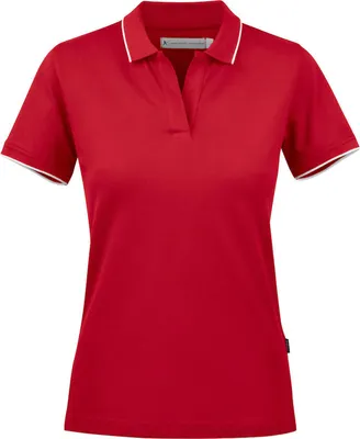 Produktbild von Damen Polo-Shirt Greenville aus Baumwolle mit Stretch, tailliert, 200 g/m², Perlmutt-Knöpfe