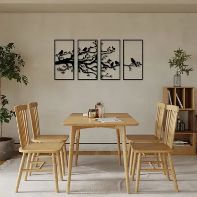 Productafbeelding van Wallity, Tree - SKL2335, Zwart, Overige woonaccessoires, 34 x 70 cm, 100% metaal (dikte: 1)