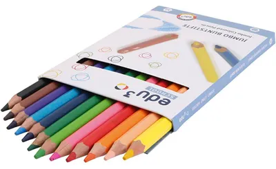 Obrázek produktu pro Sada 12 barevných pastelek Edu Jumbo pro děti – ergonomické