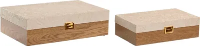 Obrázek produktu pro Krabička na šperky Home ESPRIT Bílé přírodní dřevo (2 kusy)
