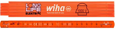 Produktbild von Elektriker Gliedermaßstab Longlife® 2 m metrisch, 10 Glieder (42068) orange