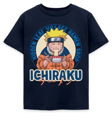 Produktbild von Spreadshirt Naruto Ichiraku Hidden Leaf Village Ramen Shop Kinder T-Shirt, 122/128 (7-8 Jahre), Navy