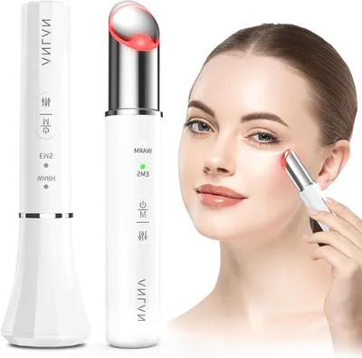 Produktbild von Ultraschall-Augenmassagegerät – Gesichtsmasseger – Hautpflege für die Augen – Mit Wärme- und Vibrationsfunktion – 132 cm – Weiß