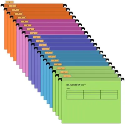 Imagen del producto de Carpeta A4 con etiquetas, 5 colores, 20 unidades, organizador