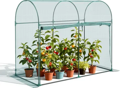 Immagine prodotto di VEVOR Tenda protettiva per piante, 1806x910x1500 mm Rete protettiva per piante con telaio, porta con cerniera, resistente al vento, gabbia per piante Serra per aiuole rialzate all'aperto, giardino, terrazza
