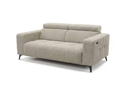 Produktbild von Nicolette-Sofa mit elektrischer Relaxfunktion, USB-Anschluss und verstellbaren Kopfstützen – Modernes Premium-Sofa