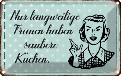 Produktbild von vianmo Blechschild 20x30 cm langweilige Frauen saubere Küchen Küche Kochen Essen