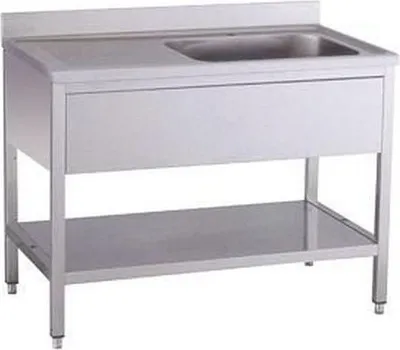 Produktbild von KBS Spültisch 1200x600x850 mm mit Aufkantung 1 Becken rechts mit Grundboden