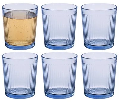 Produktbild von Alessandro Trinkglaser Marbella - Wasserglaser - blau transparent - Glas - 6x Stuck - 260 ml