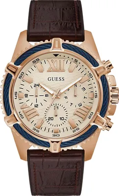Produktbild von Guess Herren Armbanduhr Leder armband braun 48 mmGW0053G4