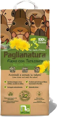Productafbeelding van Paglianatura Naturheu met paardenbloem, 1300g – Vezelrijk voer voor konijnen, knaagdieren en kleine huisdieren