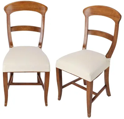 Stuhlhussen-Paar, elastisch, waschbar, creme, 95% Polyester