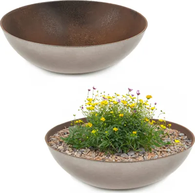 Produktbild von Pflanzschalen für draussen Dekoschalen rund Rost-Optik 30 cm