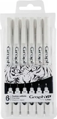 Produktbild von 6 feine schwarze Liner - Graph'It