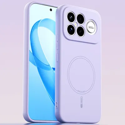 Produktbild von Magnetische Handyhülle für Xiaomi Poco F8 Ultra/Redmi K90 Pro Max, MagSafe kompatible, Flüssig Silikon Stoßfest Kratzfest Hülle Lila