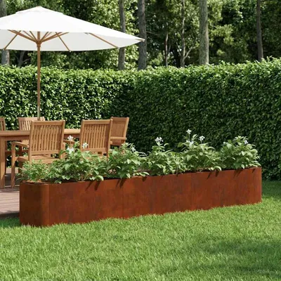 Immagine prodotto di Maison Exclusive - Aiuola rialzata per giardino, acciaio resistente alle intemperie, 280 x 40 x 40 cm