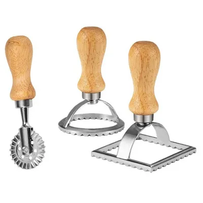 Produktbild von Ravioli Ausstecher Former, Teigtaschenrad Former mit Holzgriff