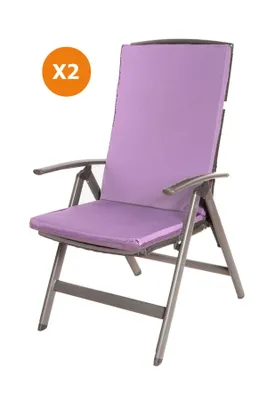 Produktbild von Stuhlkissen 2er set | Sitzkissen 110x47x4cm Hellviolett | sitzkissen stuhl | stuhlkissen outdoor | sitzkissen hochlehner