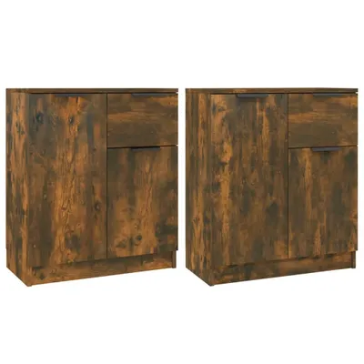 Produktbild von Sideboards 2 Stk. Räuchereiche 60x30x70 cm Holzwerkstoff