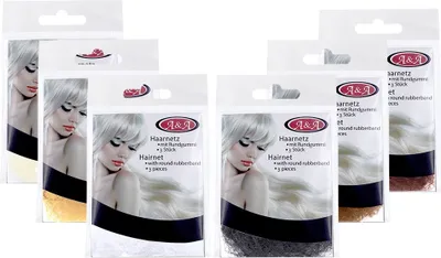 Produktbild von A&A Haarnetz dünn Rundgummi hellbraun 3 Stück