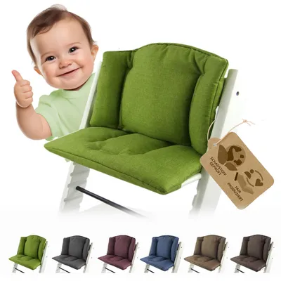 Produktbild von BAMBINIWELT Ersatzbezug, Kissen-Set für Hochstuhl/Kinderstuhl Stokke Tripp Trapp, Sitzverkleinerer hellgrün meliert