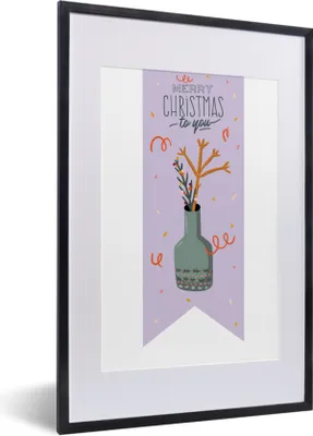 Produktbild von MuchoWow® MuchoWow® Gerahmtes Poster Sprichwörter - Zitate - 'Frohe Weihnachten für Sie 40x60 cm - Poster mit zchwarzem Bilderrahmen - Poster in Rahmen
