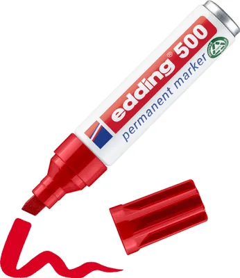 Produktbild von Edding 500, Rot, Meißel, Rot, Weiß, Kunststoff, 2 mm, 7 mm