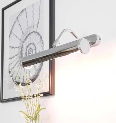 Produktbild von Bilderlampe Silber E14 Echt-Messing Jugendstil Bilderleuchte zum Lesen
