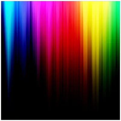 Produktbild von Wallario Möbeldesign -  Glasplatte, Schutzplatte mit Motiv - geeignet für Ikea Lack Tisch, Größe: 55 x 55 cm, Motiv: Bunte Regenbogenstreifen auf Schwarz